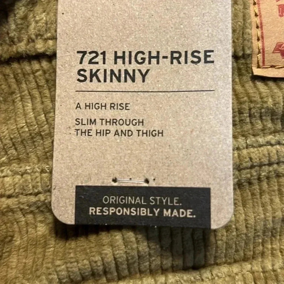 Women’s new with tag Levi’s 721 corduroys hi Rice skinny 30 x 30 Streetwear Y2K - Picture 13 of 13